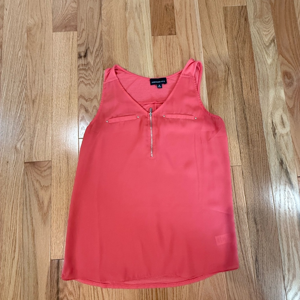 Women's Coral Tank Top with Zipper